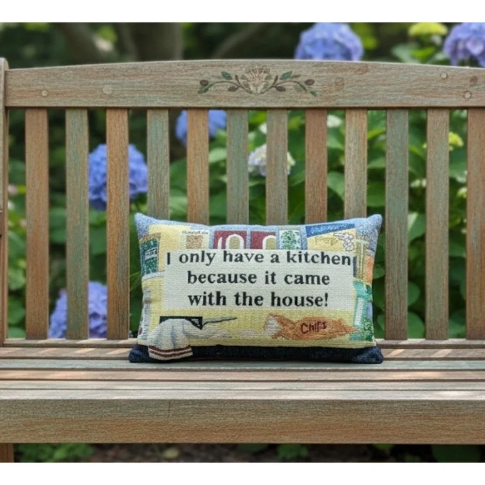 I Only Have A Kitchen Because It Came With The House Quote Throw Pillow 11.5